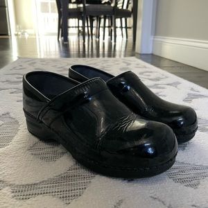 Dansko Professional Black Patent Leather Clogs
